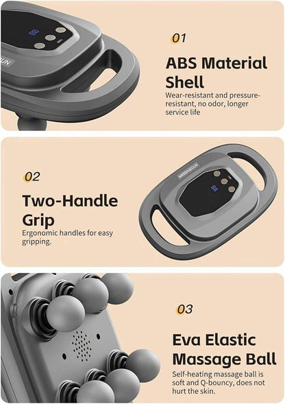 Deep Tissue Massage Gun 6 Heads Massager with 20 Levels 6 Massage Modes for Back Neck Leg Full Body Muscle Pain Relief Massager